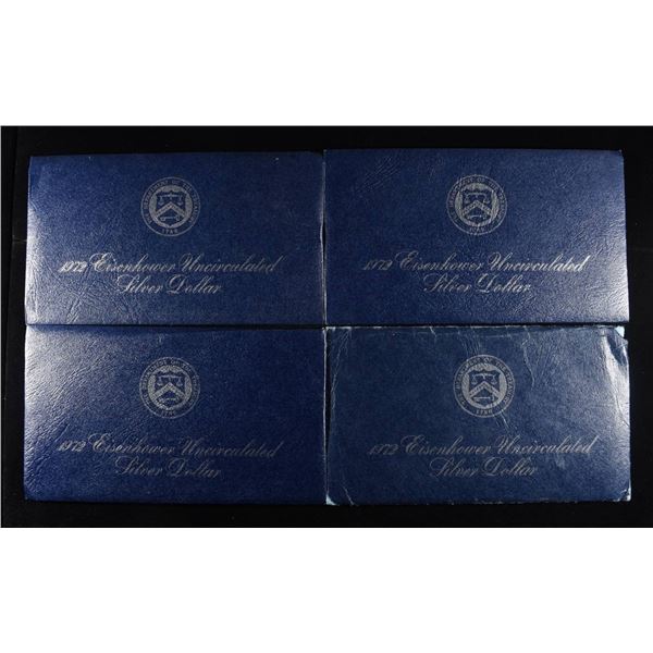(4) 1971 EISENHOWER UNC SILVER DOLLAR OGP
