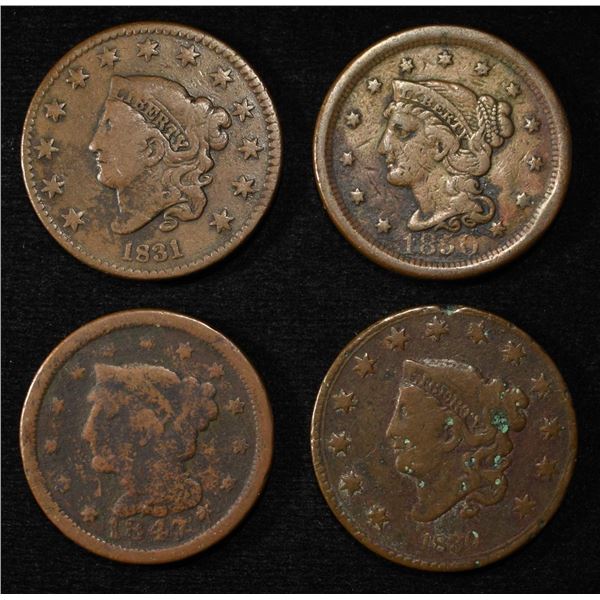 1830, 1831, 1847, 1850 LARGE CENTS