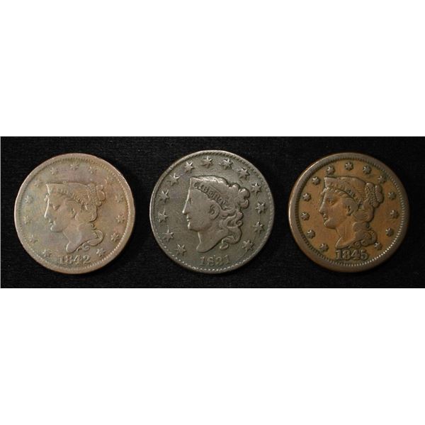 1831, 1842, & 1845 LARGE CENTS