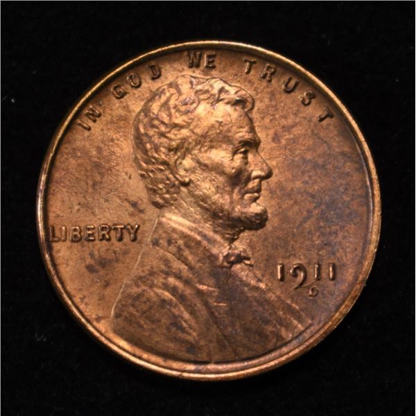 1911-D LINCOLN CENT CH/GEM BU RB