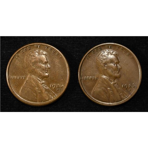 (2) 1926-S LINCOLN CENTS XF