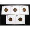 Image 1 : (5) EARLY LINCOLN WHEAT CENTS