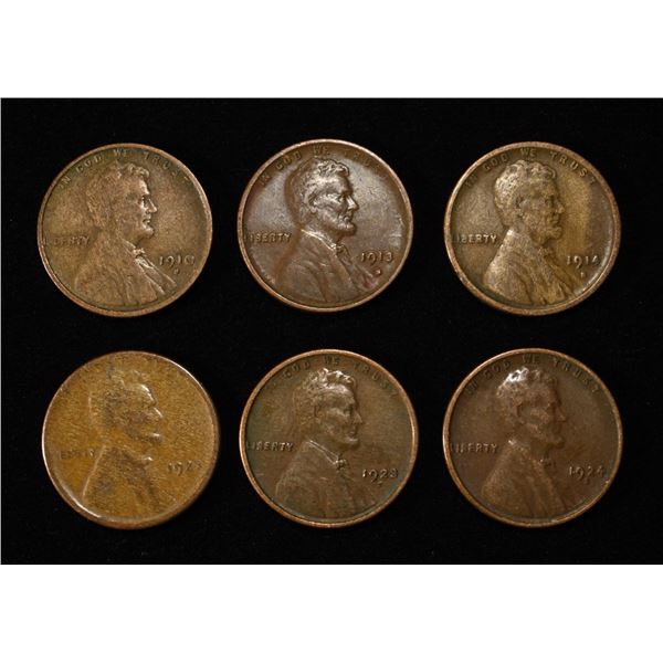 (6) SEMI KEY LINCOLN WHEAT CENTS