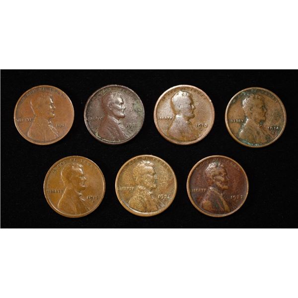 (7) SEMI KEY LINCOLN WHEAT CENTS