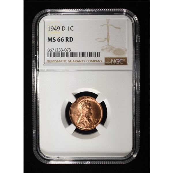 1949-D LINCOLN CENT NGC MS-66 RD