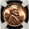 Image 2 : 1955 LINCOLN CENT NGC MS-66 RD