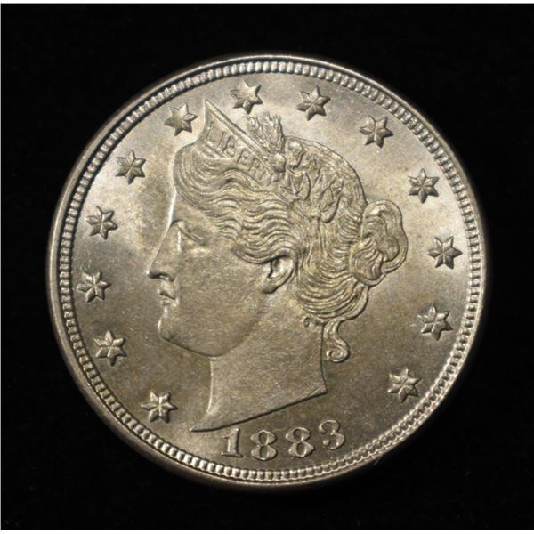 1883 NO CENTS LIBERTY V NICKEL GEM BU