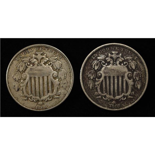 1866 & 1868 SHIELD NICKELS