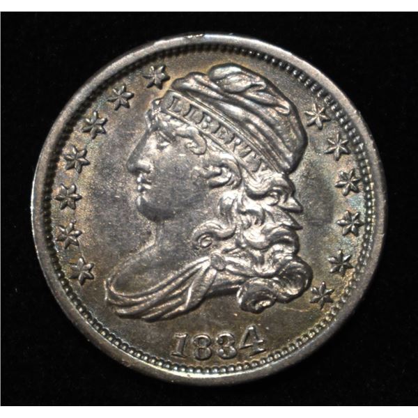 1834 BUST DIME AU/BU
