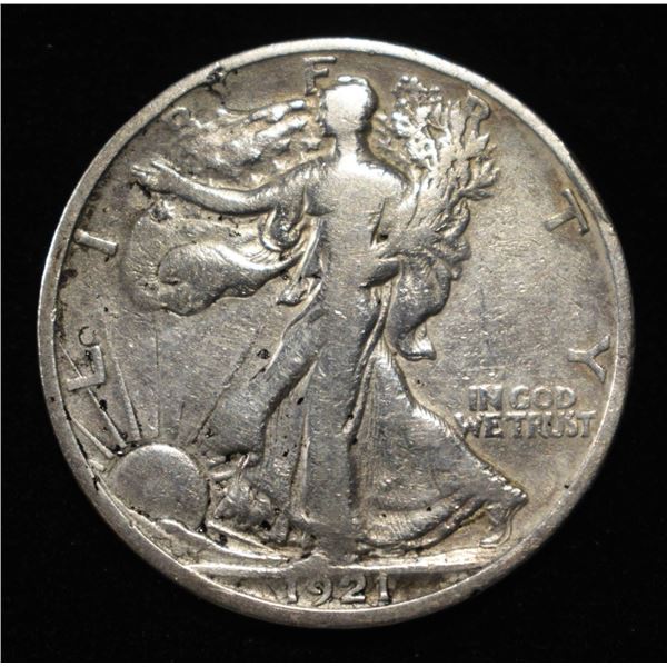 1921-S WALKING LIBERTY HALF DOLLAR VG