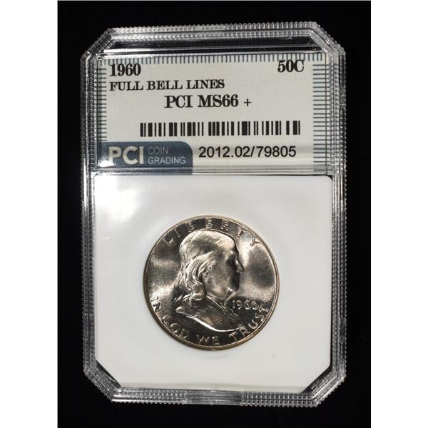 1960 FRANKLIN HALF DOLLAR FBL PCI SUPERB GEM BU