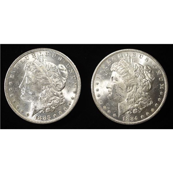 1883-O & 1884-O MORGAN DOLLARS BU