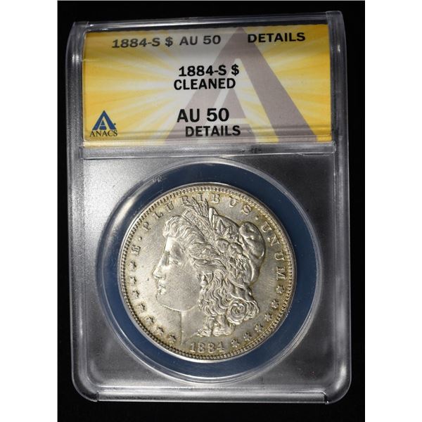 1884-S MORGAN DOLLAR ANACS AU DETAILS