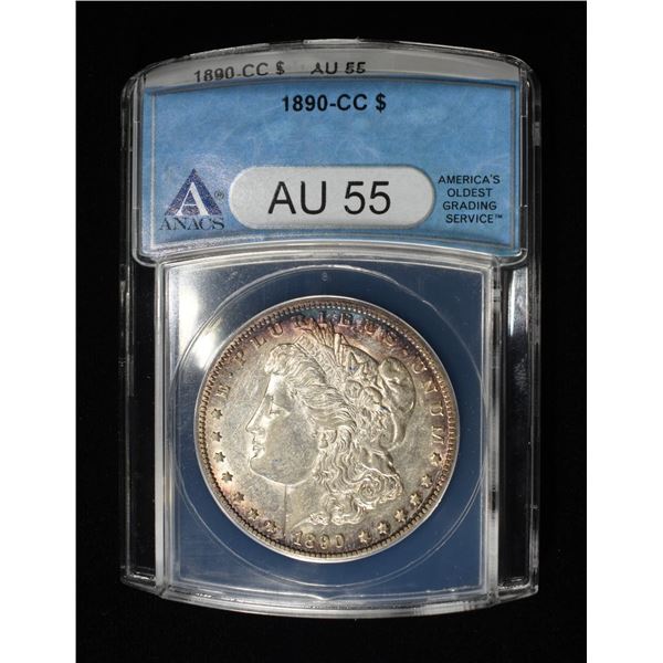 1890-CC MORGAN DOLLAR ANACS AU-55