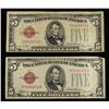 Image 1 : (2) 1928 RED LABEL $5 NOTE