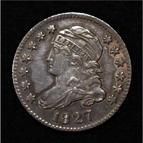 1827 CAPPED BUST DIME LOVELY AU/BU