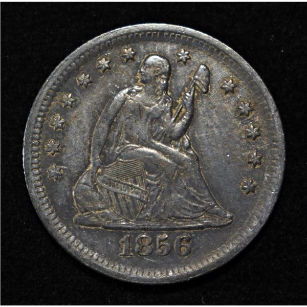 1856 LIBERTY SEATED QUARTER XF