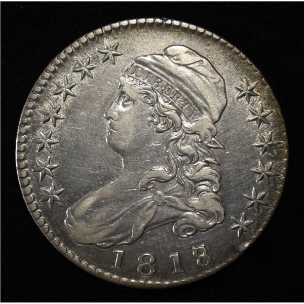 1818/7 CAPPED BUST HALF DOLLAR AU