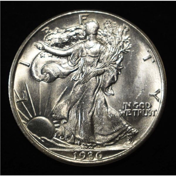 1936-D WALKING LIBERTY HALF DOLLAR CH/GEM BU