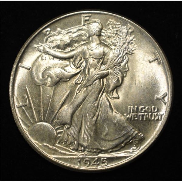 1945 WALKING LIBERTY HALF DOLLAR GEM BU