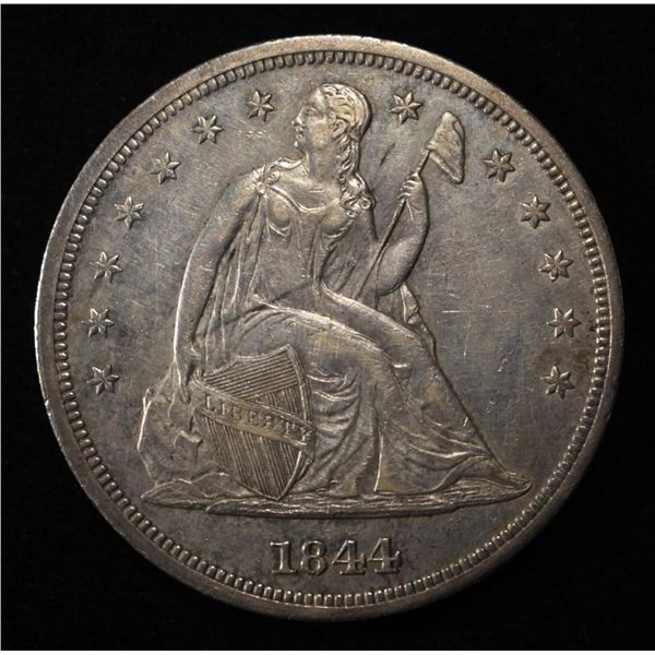1844 SEATED LIBERTY DOLLAR AU/BU