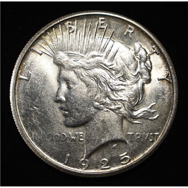 1925-S PEACE DOLLAR VERY CH BU NEAR GEM
