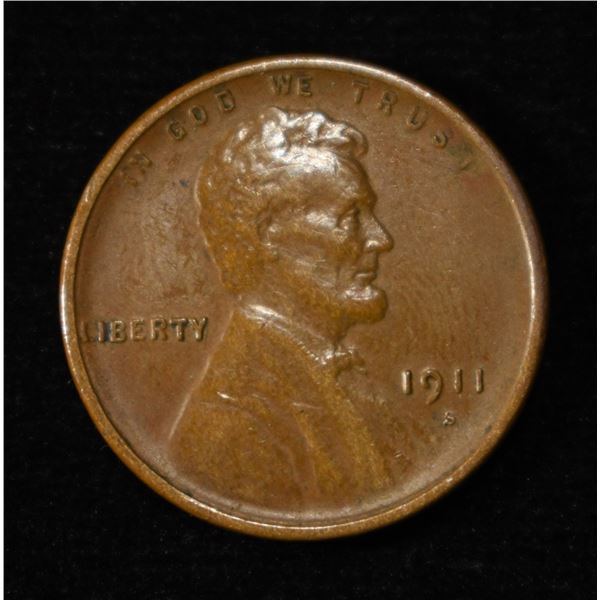1911-S LINCOLN CENT XF