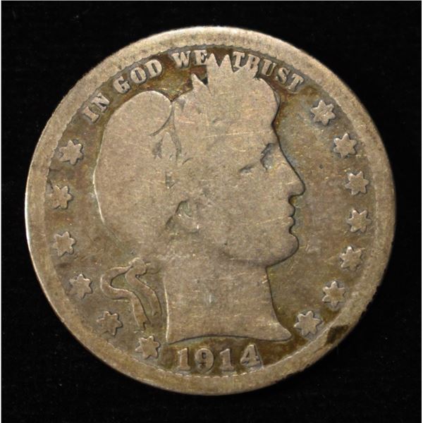 1914-S BARBER QUARTER GOOD