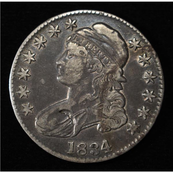 1834 BUST HALF DOLLAR XF DAMAGE