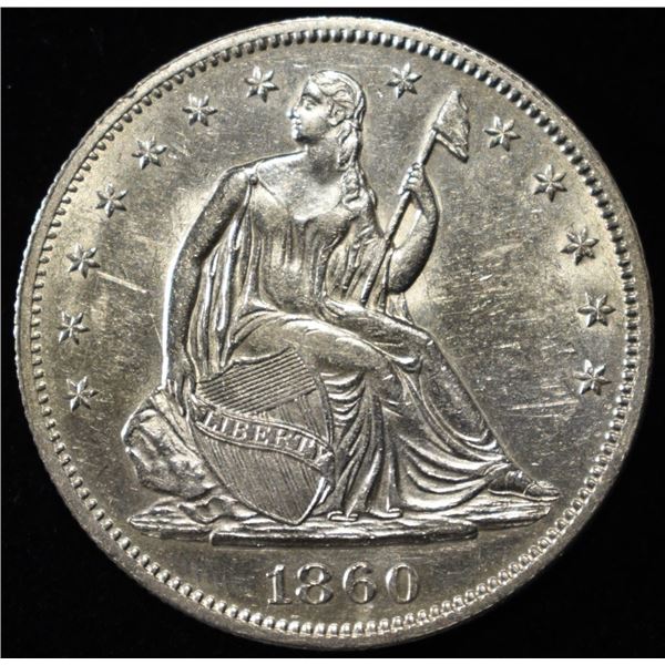 1860 SEATED LIBERTY HALF DOLLAR CH BU