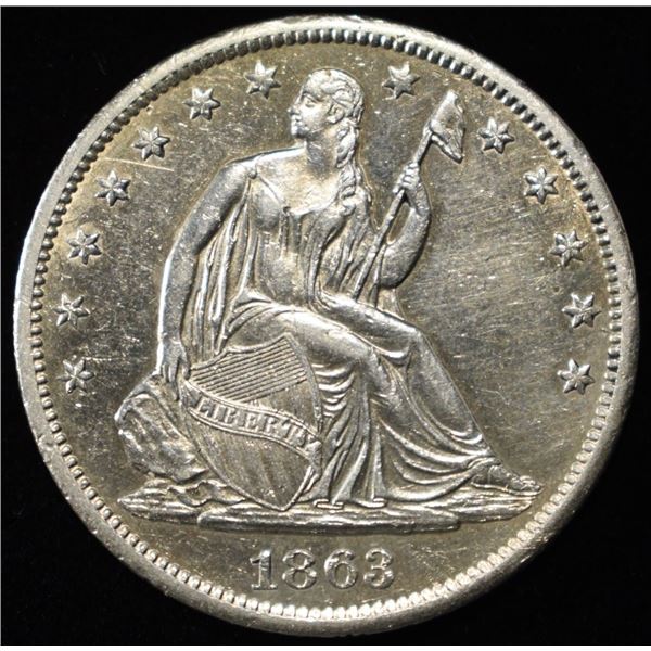 1863-S SEATED LIBERTY HALF DOLLAR CH BU
