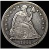 Image 1 : 1868 SEATED LIBERTY DOLLAR AU/BU GREAT LUSTER