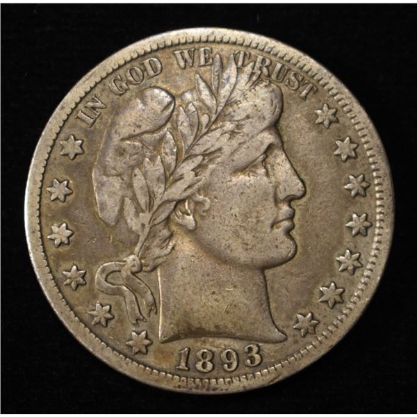 1893-S BARBER HALF DOLLAR XF