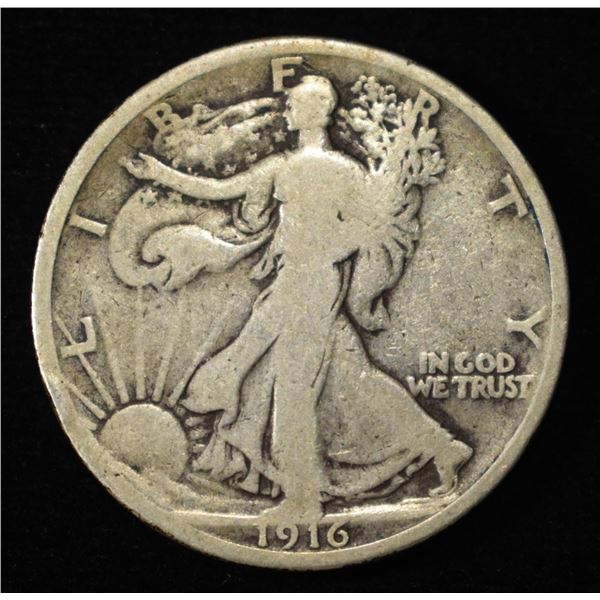 1916 WALKING LIBERTY HALF FINE
