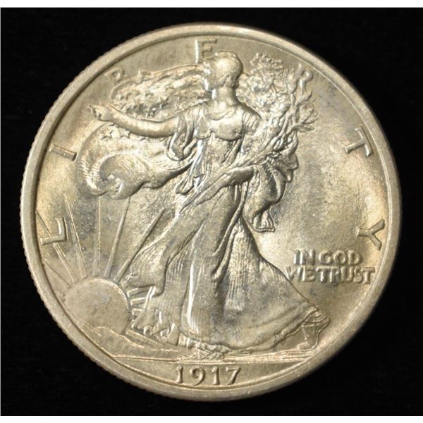 1917 WALKING LIBERTY HALF CH BU