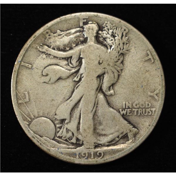 1919-D WALKING LIBERTY HALF VG/F