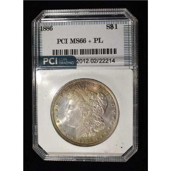 1886 MORGAN DOLLAR PL PCI SUPERB GEM BU