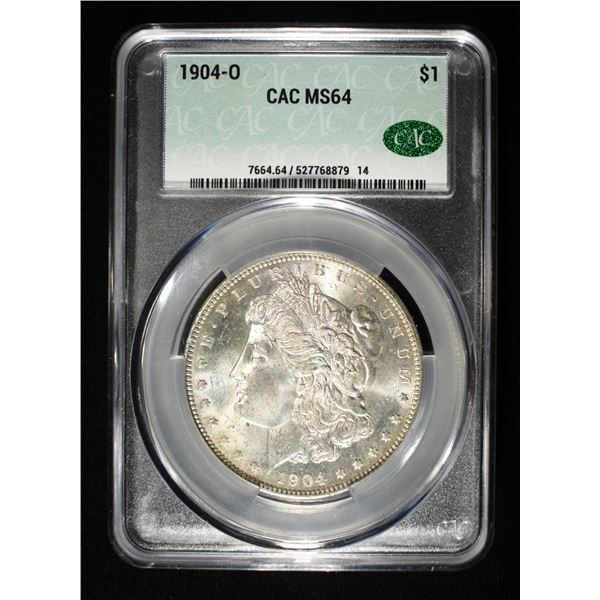 1904-O MORGAN DOLLAR CAC MS-64 REV. COLOR