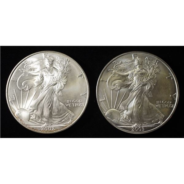 2002 & 2003 AMERICAN SILVER EAGLES
