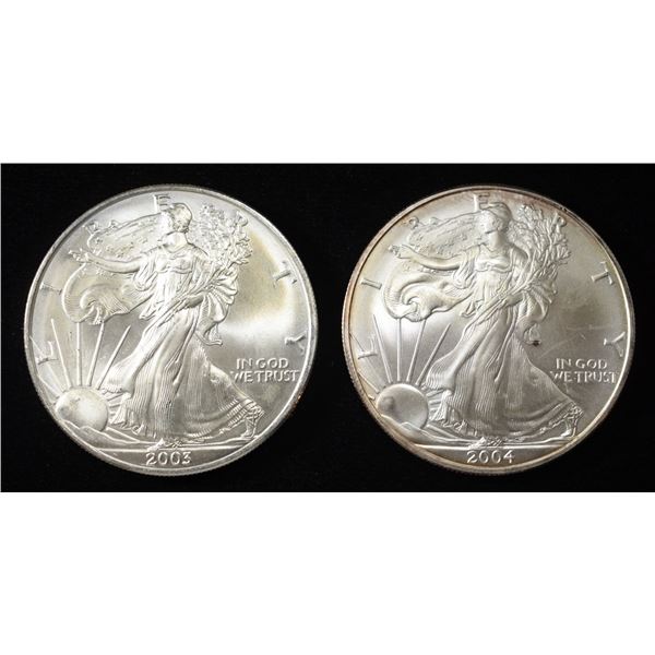 2003 & 2004 AMERICAN SILVER EAGLES