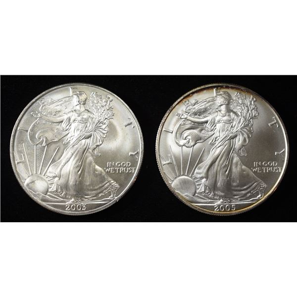 2003 & 2005 AMERICAN SILVER EAGLES