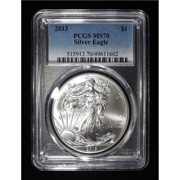 2013 AMERICAN SILVER EAGLE PCGS MS70