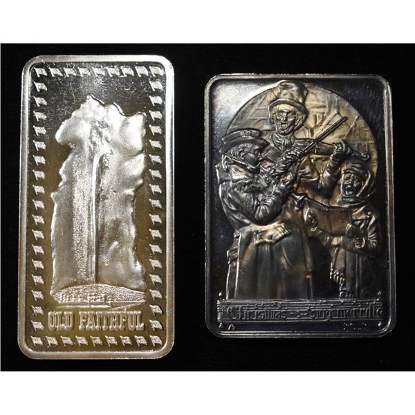 (2) 1 OZ .999 SILVER HAMILTON MINT BARS