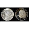 Image 1 : (2) 1 OZ .999 SILVER ASSORTED INDIAN HEAD ROUNDS