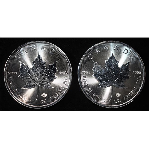 (2) 2022 1 OZ .9999 SILVER CANADA MAPLE ROUNDS