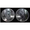 Image 2 : (2) 2023 1 OZ .9999 SILVER CANADA MAPLE ROUNDS