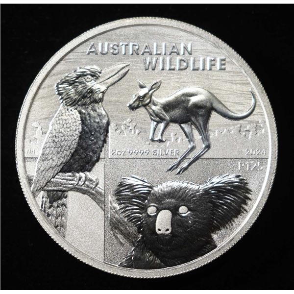 2024 2 OZ .9999 SILVER AUSTRALIA WILDLIFE ROUND