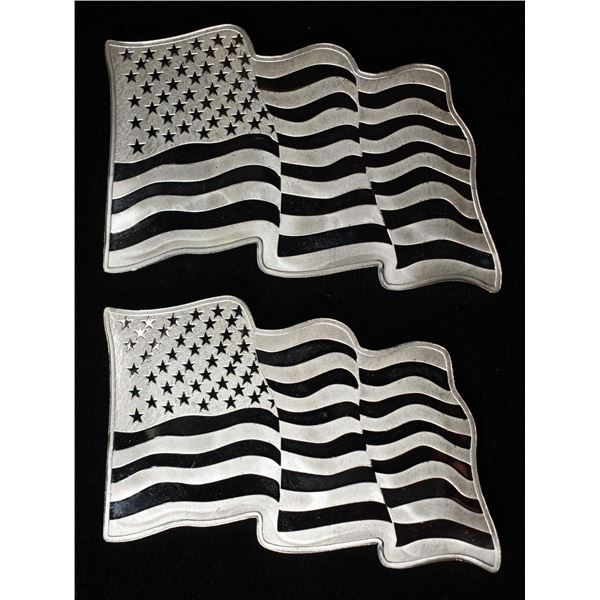 (2) WAVING FLAG 1 TROY OUNCE .999 SILVER