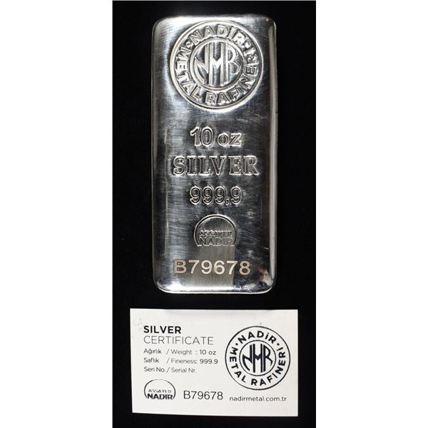 10 OZ NMR .9999 SILVER BAR