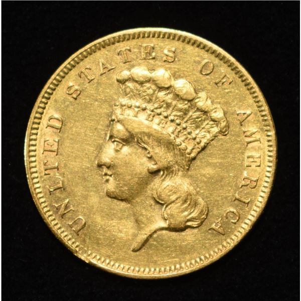 1856-S $3 GOLD AU